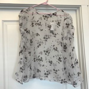 Banana Republic Sheer Puff Sleeve Blouse